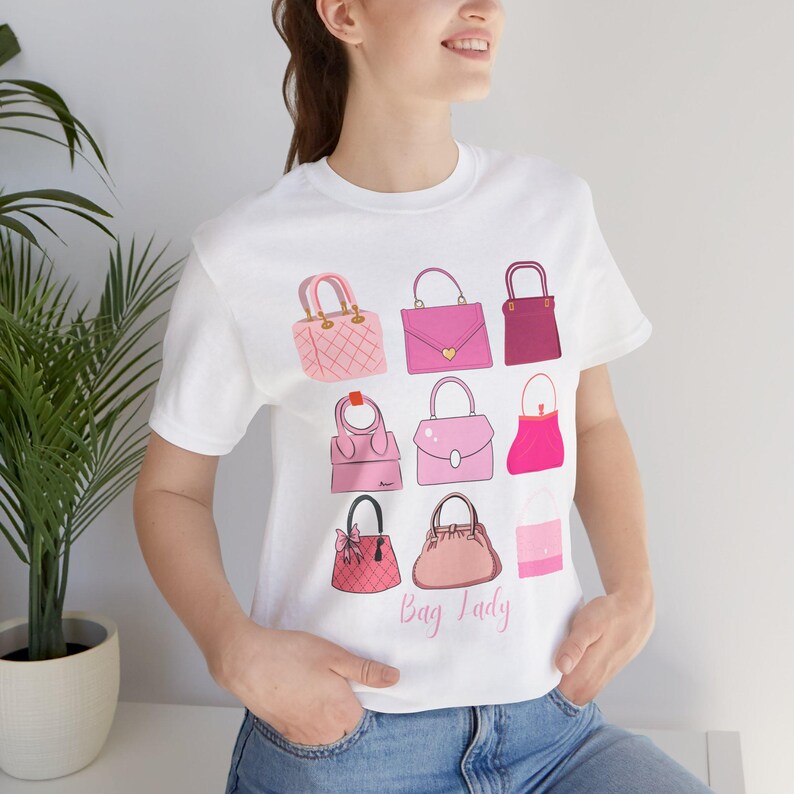 Bag Lady Stylish Handbag Purse Graphic Tee, Fashion T-Shirt, Gift for Bag Lovers, Casual Wear, Birthday or Holiday Gift image 6