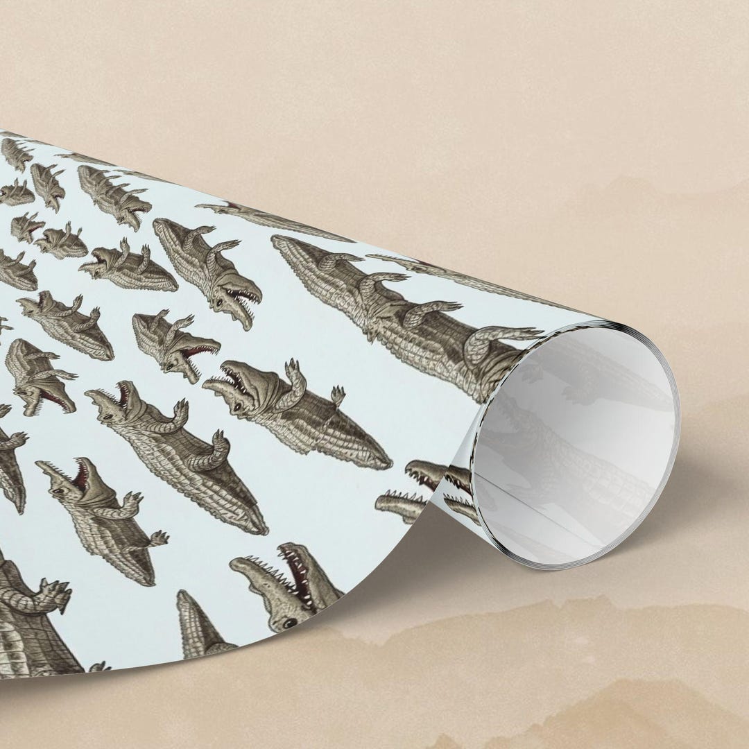 Alligator Pattern Wrapping Paper | Repeating Crocodile Design - Etsy