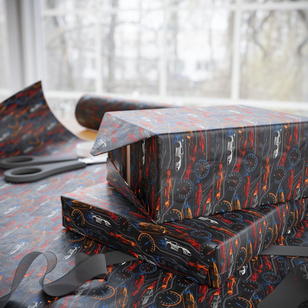 Tote Racing Paper Vintage Racing Cars Wrapping Paper | Retro Automobile Pattern - Etsy