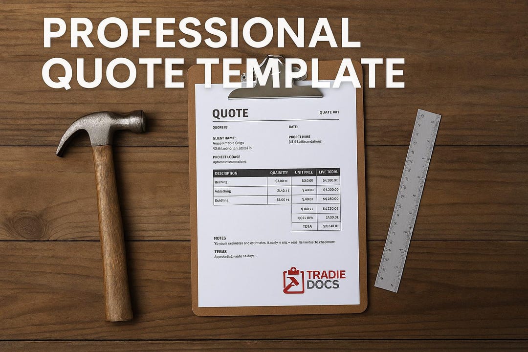 Editable Quote Template | Construction & Trade Business | Professional ...