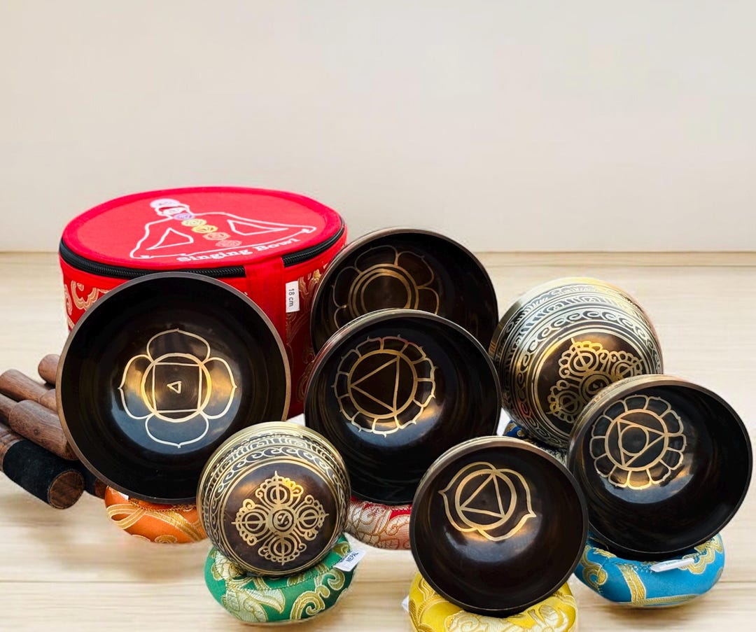 Complete Seven Chakra Singing Bowl Set – Handcrafted Meditation Bowls ...