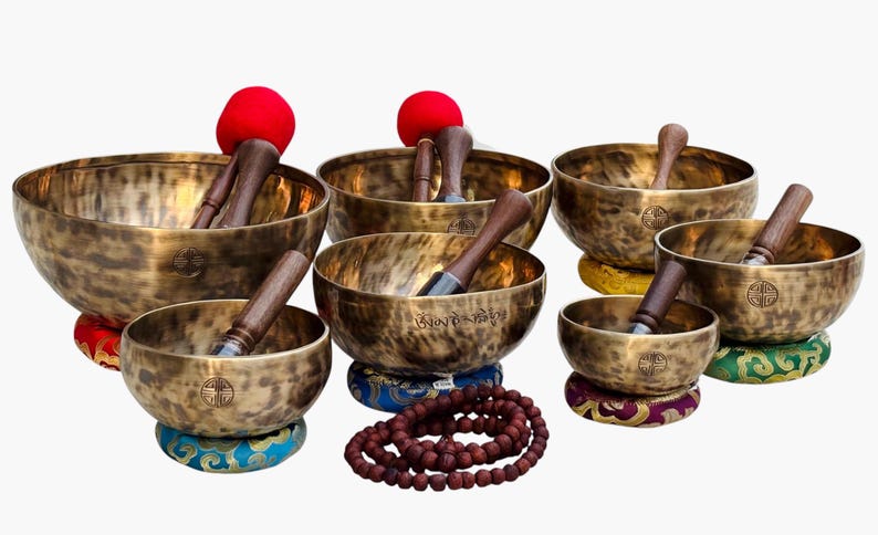 7 Chakra Full Moon Singing Bowl Set: Tibetan Sound Healing & Meditation ...