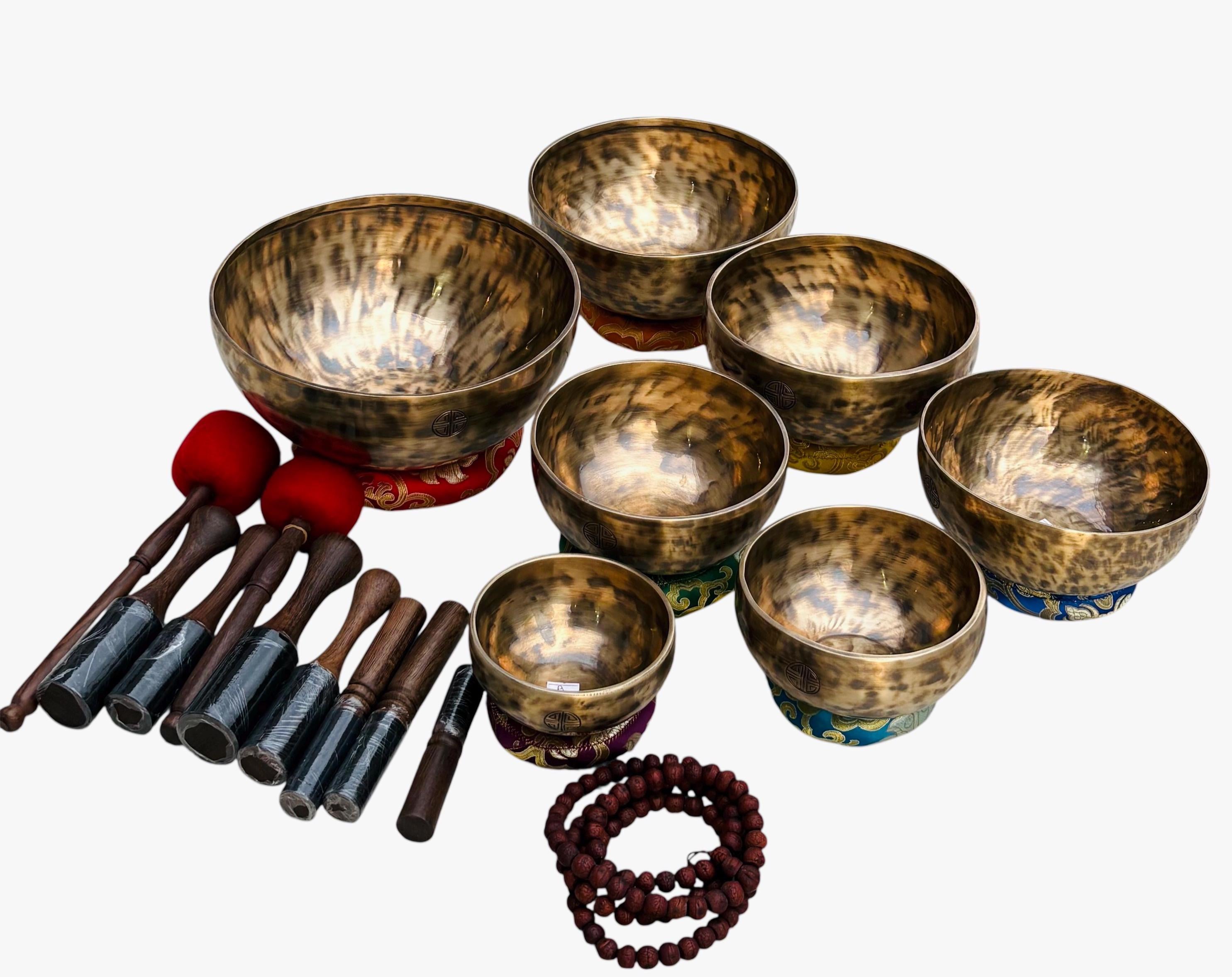 7チャクラ フルムーンシンギングボウルセット：チベットサウンド