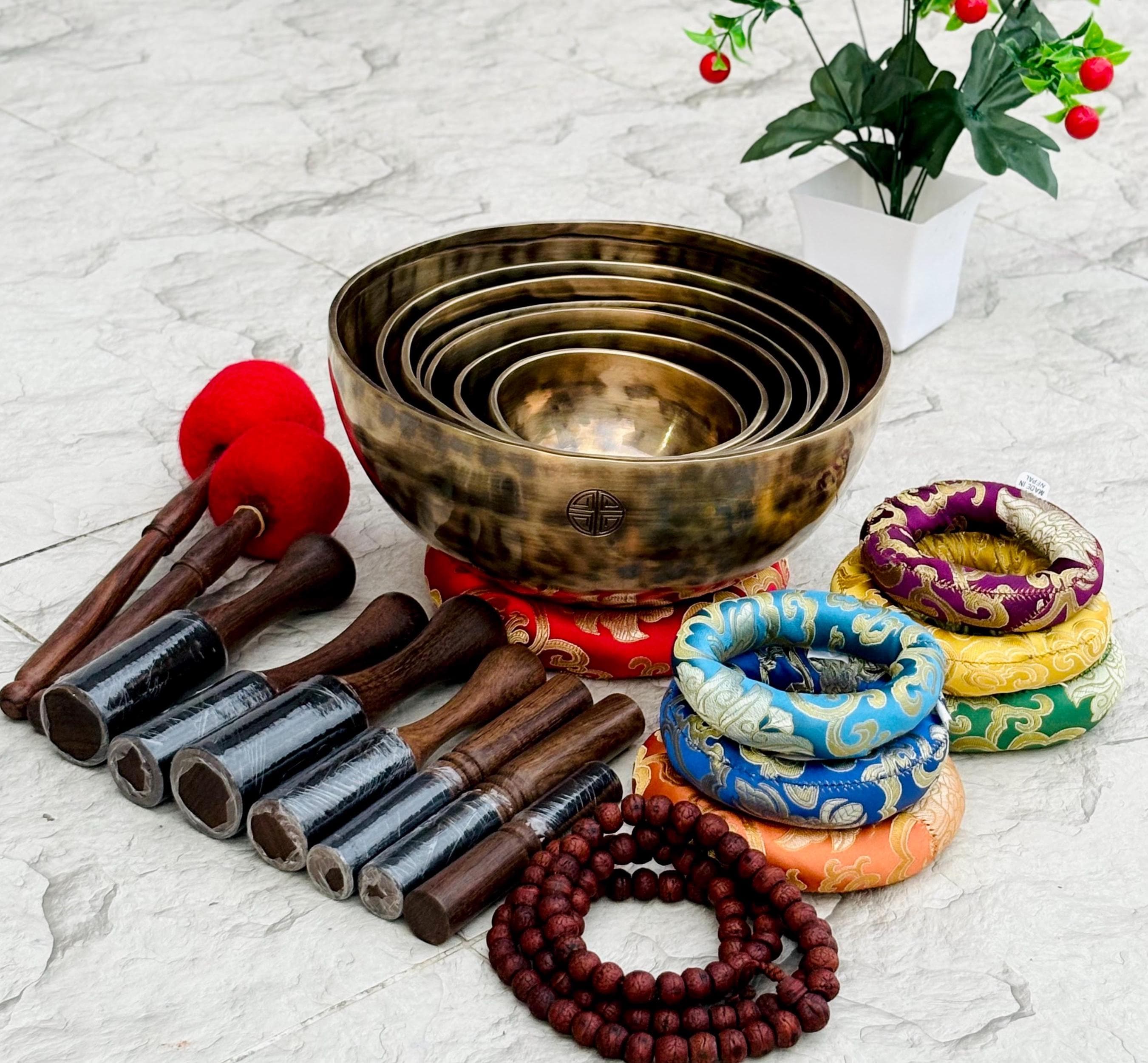 7 Chakra Full Moon Singing Bowl Set: Tibetan Sound Healing & Meditation ...