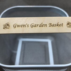 Personalized Harvest Basket, CustomEngraved Wood Handle Garden Hod, Washable Veggie Mesh, Gift for Gardeners image 11