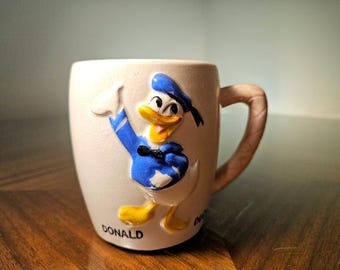ヴィンテージガラス製ドナルドダックマグカップまたはジョッキ
