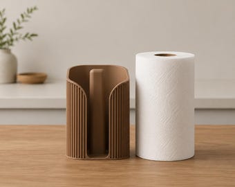 Soporte para toallas de papel de encimera / Accesorio de cocina impreso en 3D / Decoración moderna acanalada / Organizador de encimera