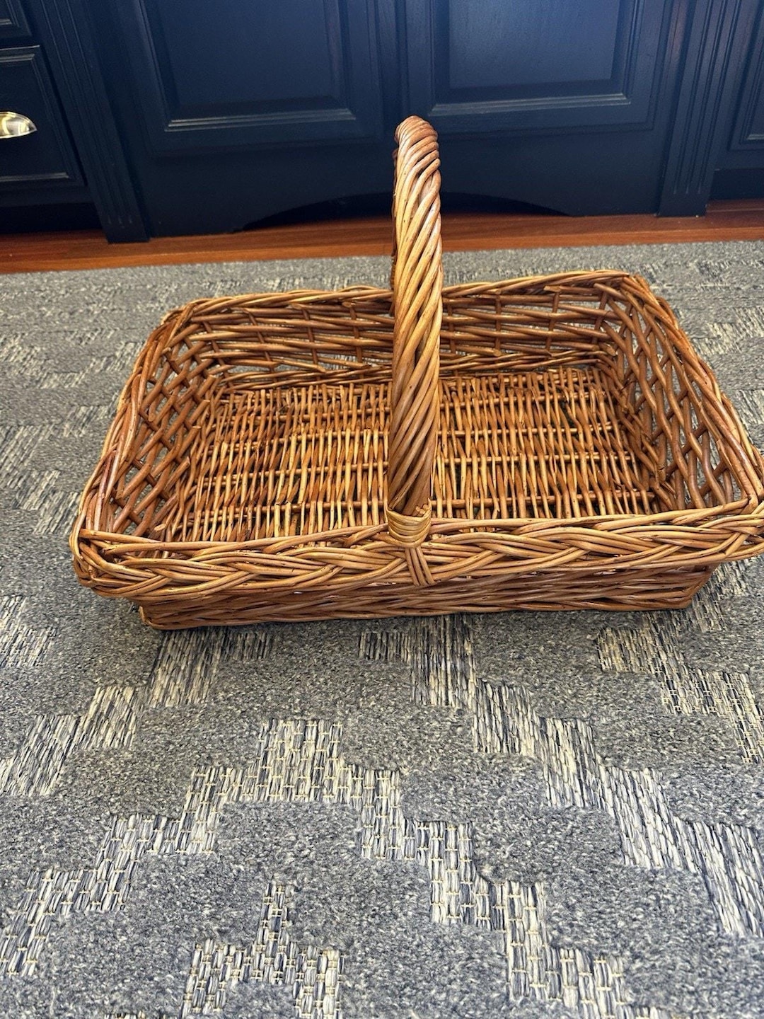 Large Rectangular Garden Basket Gathering Flower Cottage Country Farm 21” x 17”