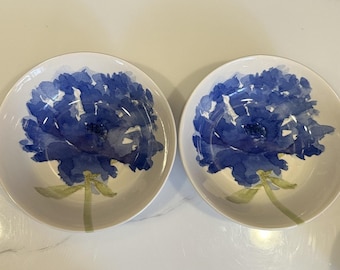 Royal Stafford Blue Poppy Bowl 7.75 IN Set van 2 Gemaakt in Engeland Klassieke bloemen