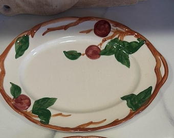 Franciscan Apple 14" X 10” Oval Serving Platter Made In USA Vintage Oven Safe