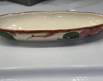 Vintage Franciscan Apple Oval Relish Serveringsskål Tillverkad i USA 25,5 cm X 11,5 cm