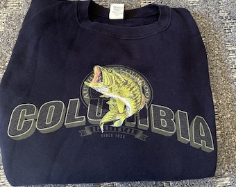 ヴィンテージ コロンビア スポーツウェア ラージマウスバス クルーネック スウェットシャツ ネイビーブルー XXL