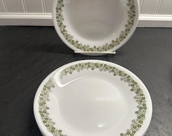 Vintage Corelle Crazy Daisy-borden 6,75" Pyrex Spring Blossom-dessert, set van 2"