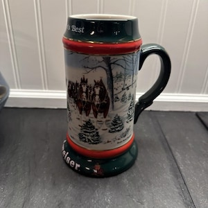 Vintage 1991 Budweiser Holiday Beer Stein Mug the Season's Best