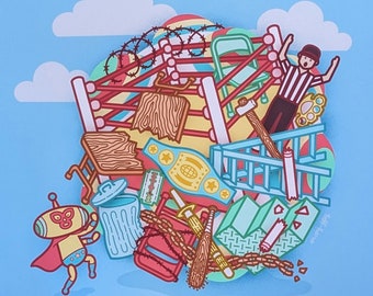 Wrestling Katamari print