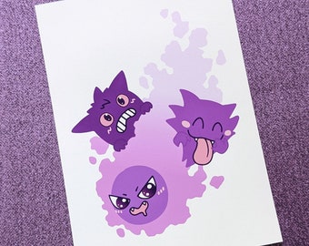 Söt spöke-pokemon-tryck