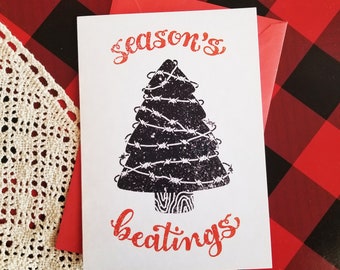 Season's Beatings wrestling Christmas card