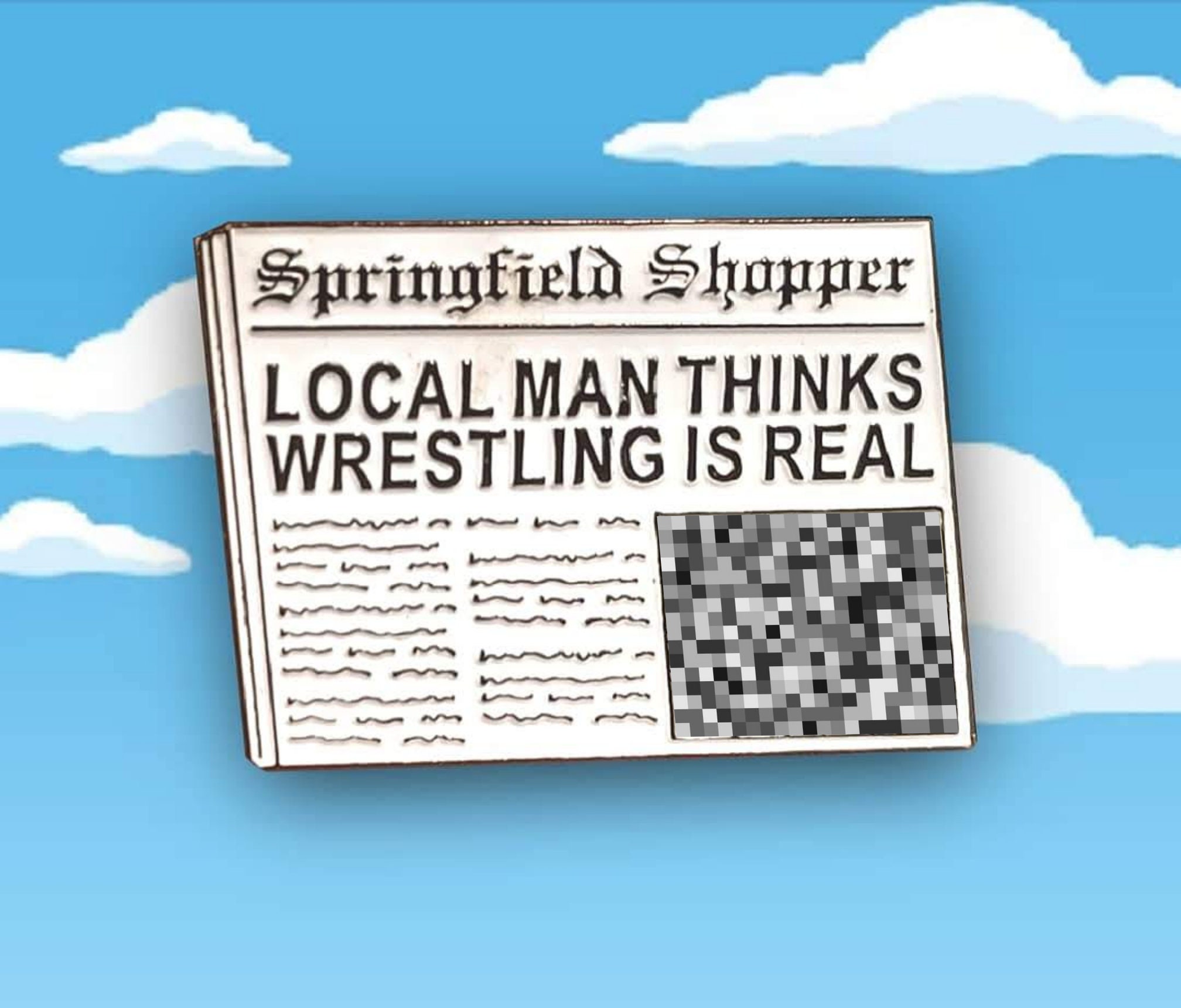 Wrestling is Real Newspaper Enamel Pin 