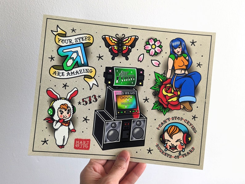 DDR / Dance Dance Revolution tatueringsflashark bild 1