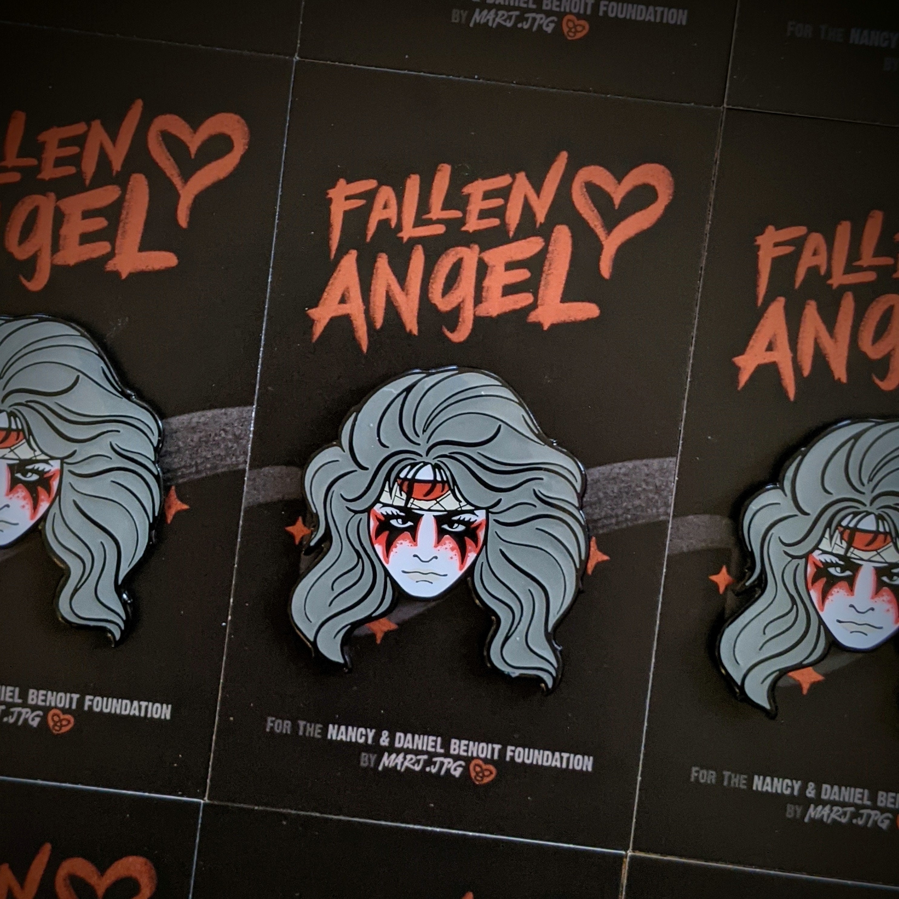 Nancy Benoit "Fallen Angel" enamel pin