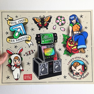 DDR / Dance Dance Revolution tatueringsflashark bild 2