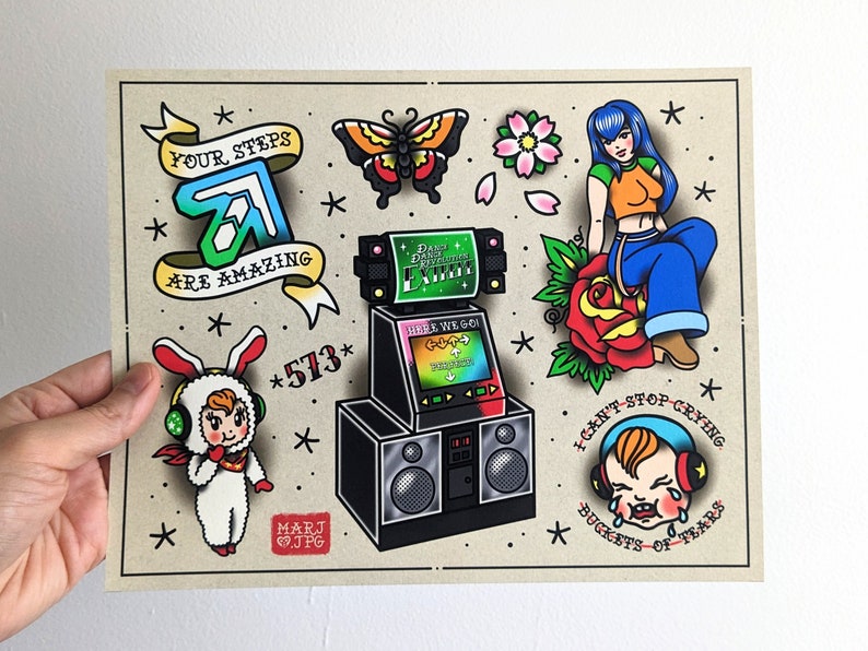 DDR / Dance Dance Revolution tatueringsflashark bild 2