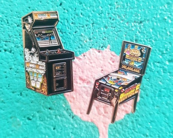 Arcade & pinball machine enamel pins