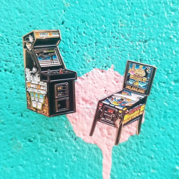 Arcade & pinball machine enamel pins
