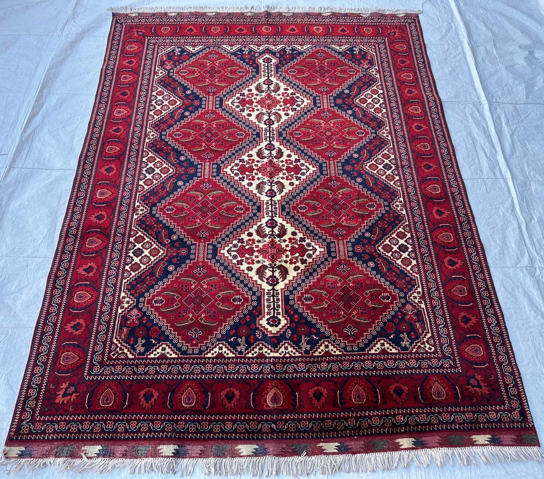 Belgic Wool 5X7 Rug, Hand-knotted Afghan Rug, Vintage Unique Rugs ...