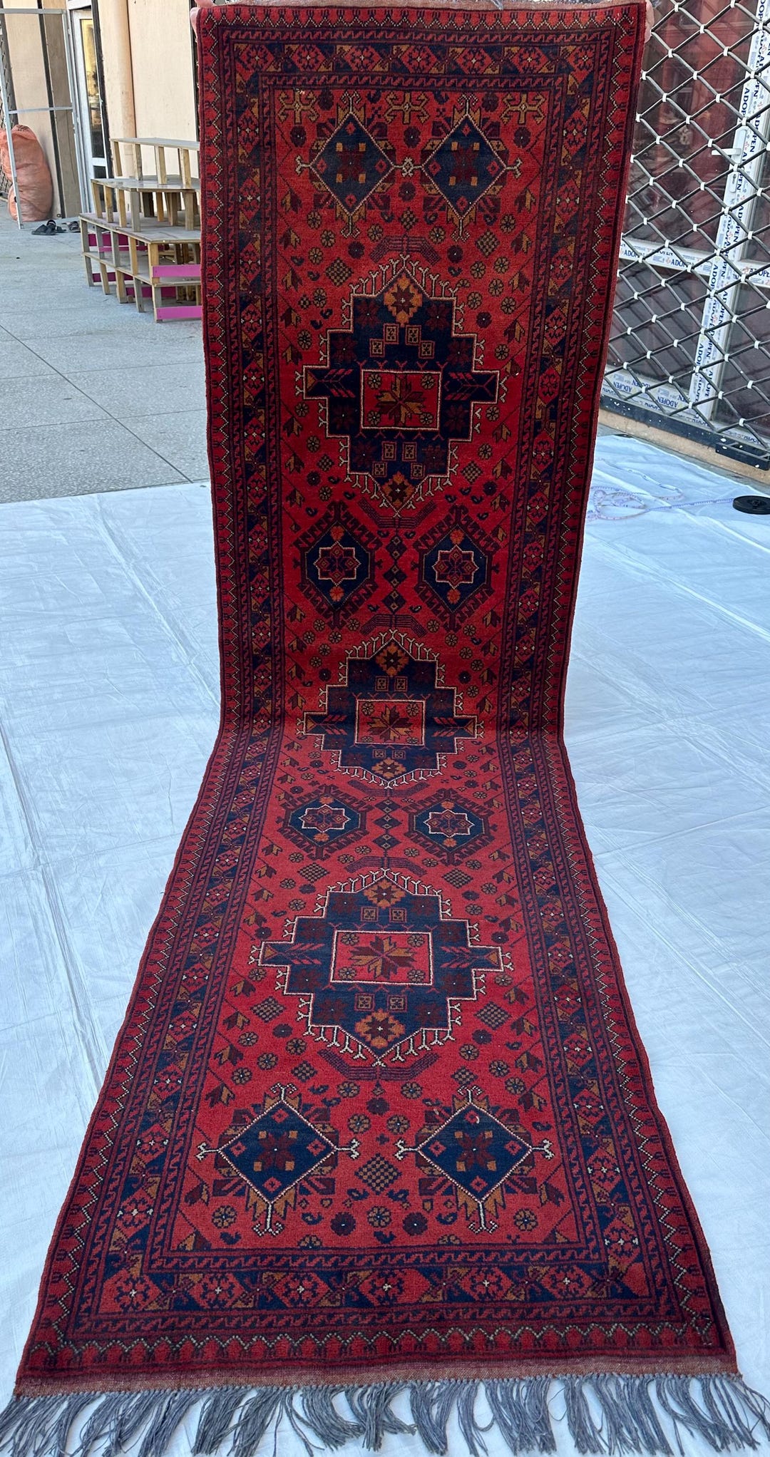 Handmade Red Runner, Afghan Wool Rug, 2.8x8.5 Ft Rug, Vintage Unique ...