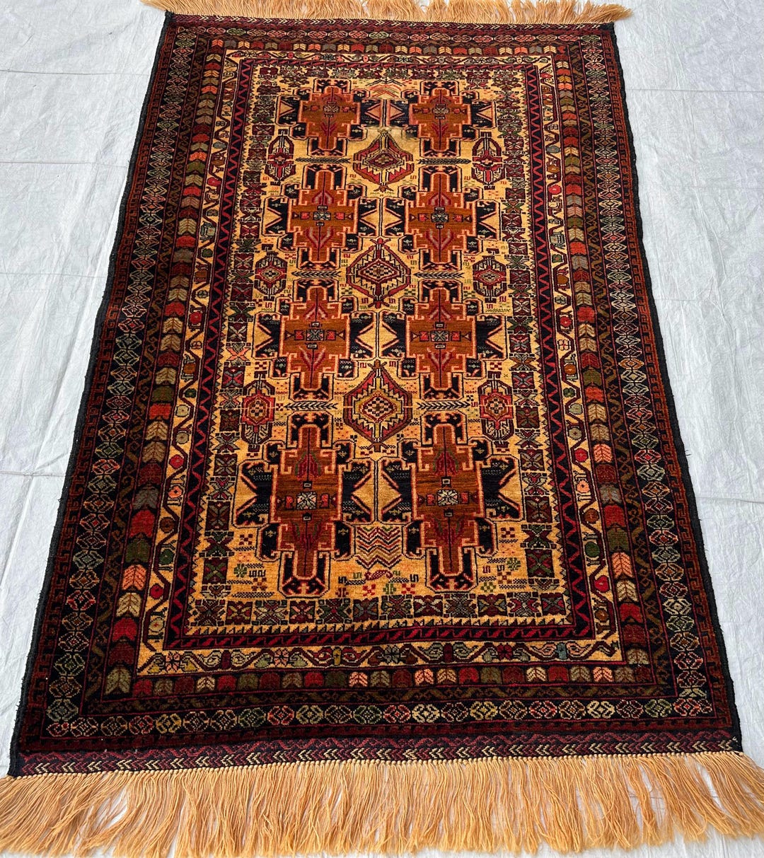 1960s, Antique 3'2X4'10 Ft Rug, Afghan Wool Rug, Handmade Orietnal ...