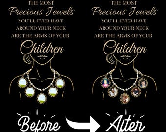 Photo Collage Necklace Gift for Mom | Canva Template (Digital Download)