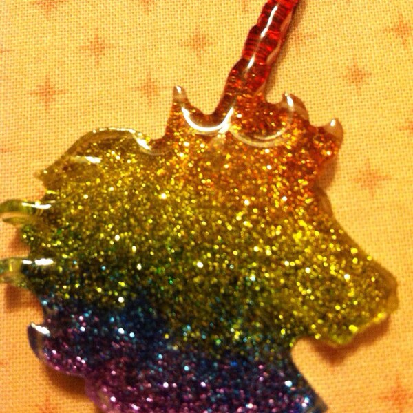 Rainbow Unicorn - resin charm, pendant or magnet