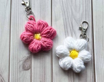 かぎ針編みの花のキーホルダー 手作りキーリング かわいいスタイル