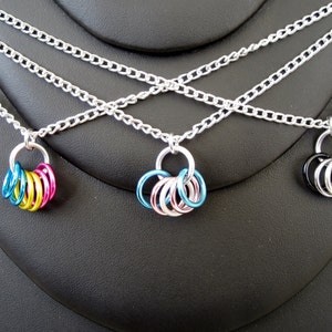 Pride Rings Necklace Rainbow Links image 4