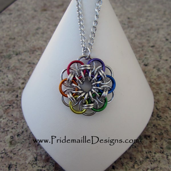 Rainbow Helm Chain Pendant - Anodized Aluminum jewelry