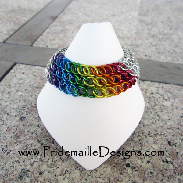 RAINBOW Half Persian Sheet Bracelet - Chainmaille Jewelry