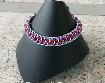 Purple and Red Viper Basket Bracelet - Chainmaille Jewelry