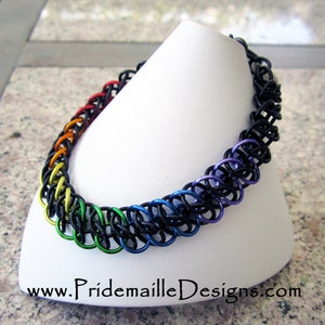 Reversible Rainbow Bracelet GSG Chainmaille jewelry image 2