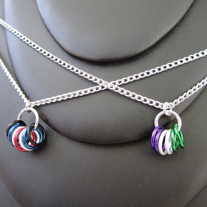 Pride Rings Necklace Rainbow Links image 5