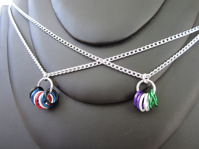 Pride Rings Necklace Rainbow Links image 5