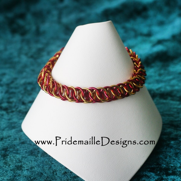 San Francisco 49ers Pride Bracelet - Half Persian Style - VERSION 2 - Chainmaille Jewelry