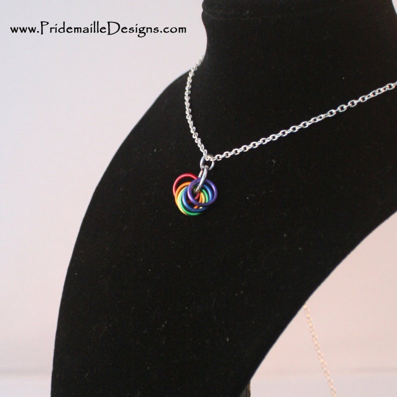 Pride Rings Necklace Rainbow Links image 2