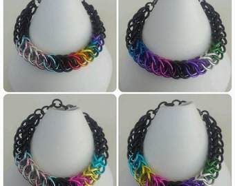 Identity Combination bracelets - Large Half Persian - Anodized Aluminum Chainmaille Jewelry