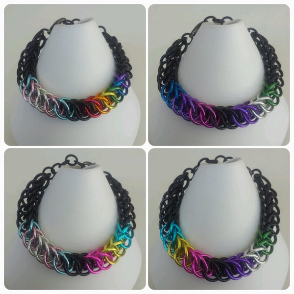 Identity Combination bracelets - Large Half Persian - Anodized Aluminum Chainmaille Jewelry