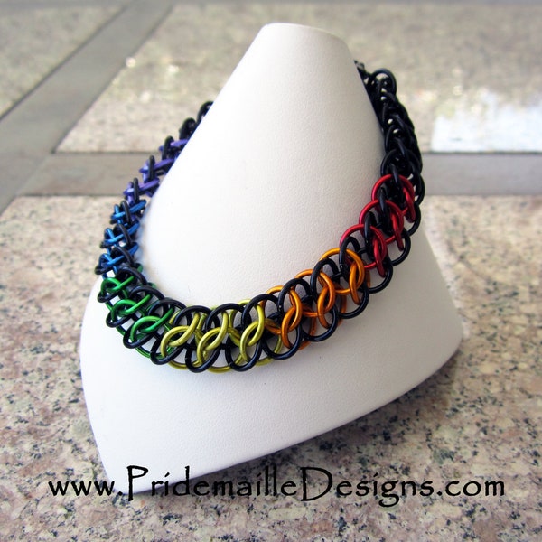 Reversible Rainbow Bracelet - GSG Chainmaille jewelry