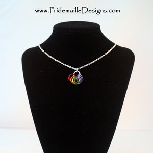 Pride Rings Necklace Rainbow Links image 1