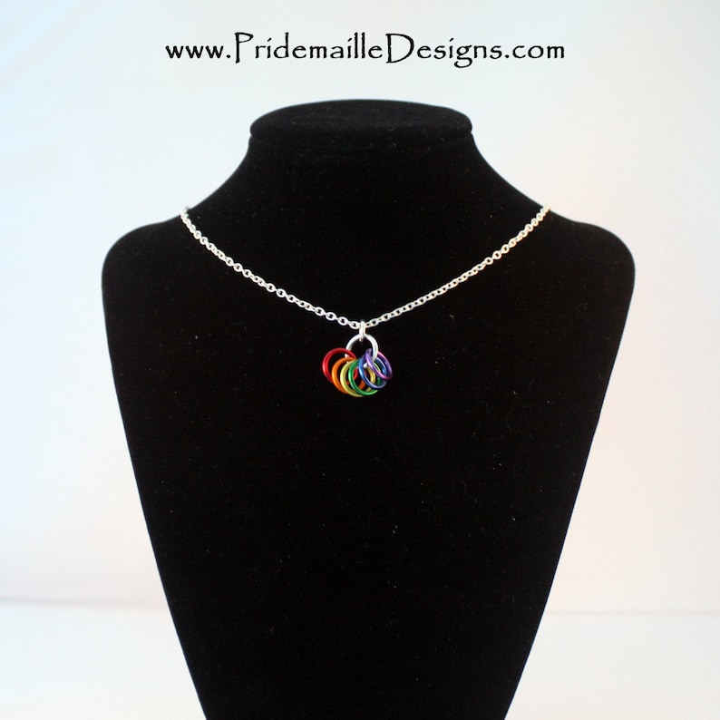 Pride Rings Necklace Rainbow Links image 1