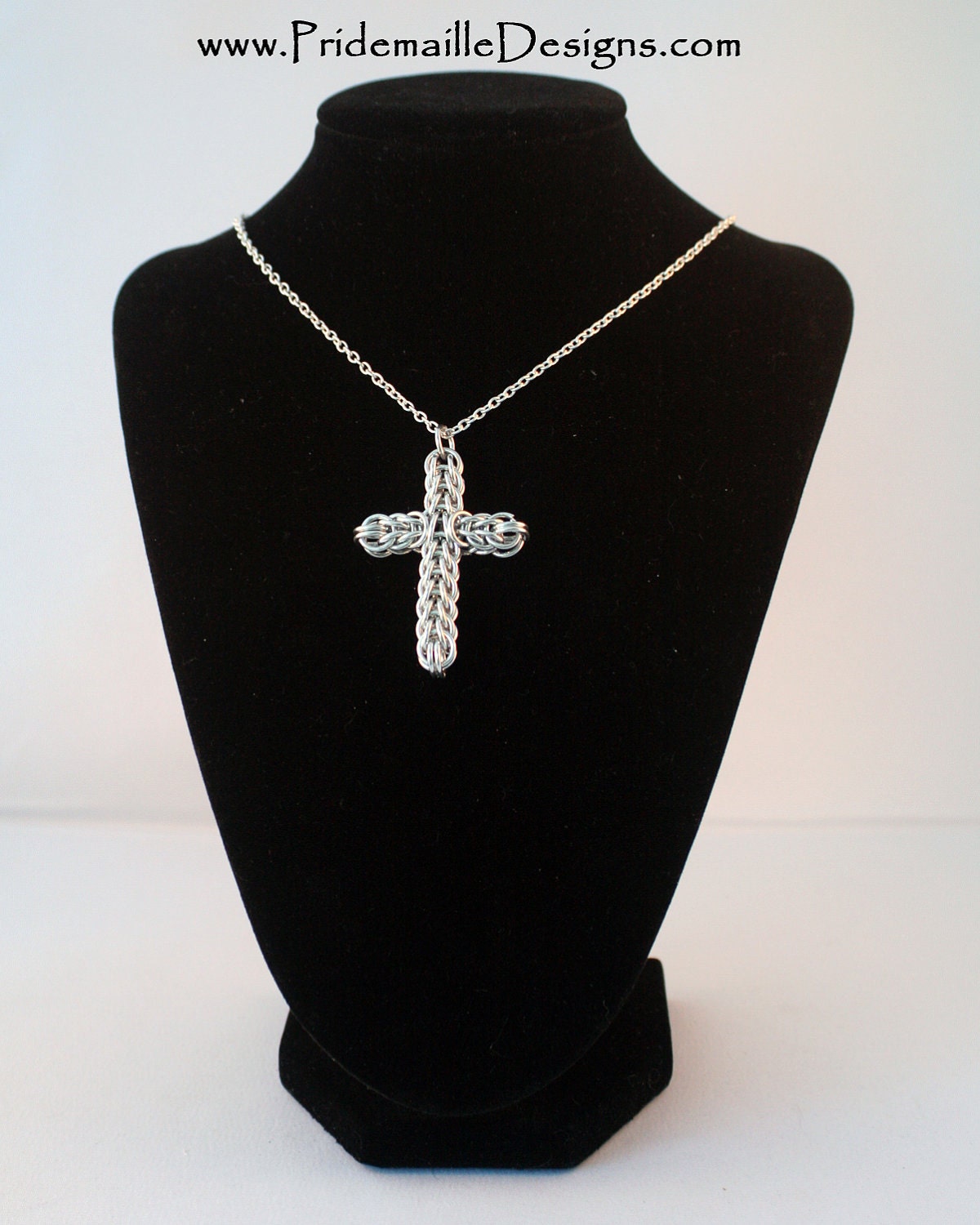 LARGE Chainmaille Cross Pendant Aluminum - Etsy