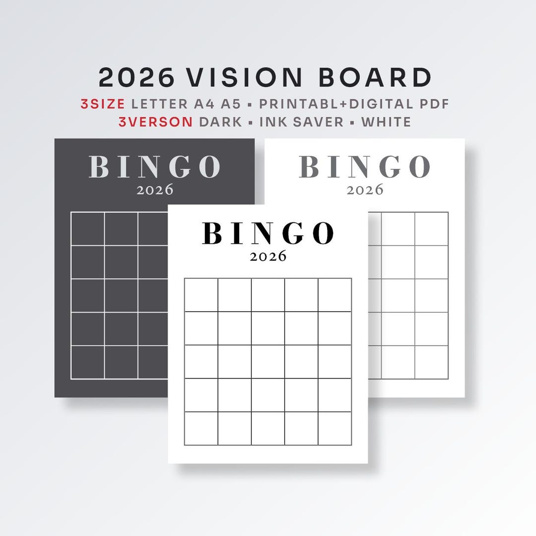 2026 Vision Board Bingo Printable + iPad for Goal Setting and ...
